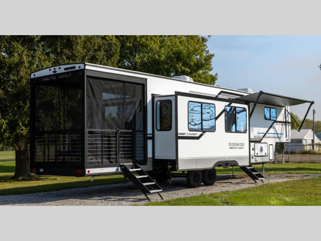A photo of this 2025 Forest River RV Cherokee Arctic Wolf Suite 3800DECK