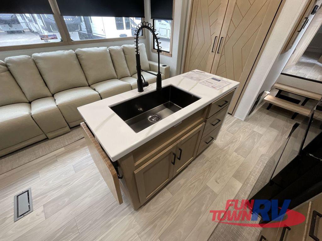 A photo of this 2026 Forest River RV Sandpiper 3844QUAD