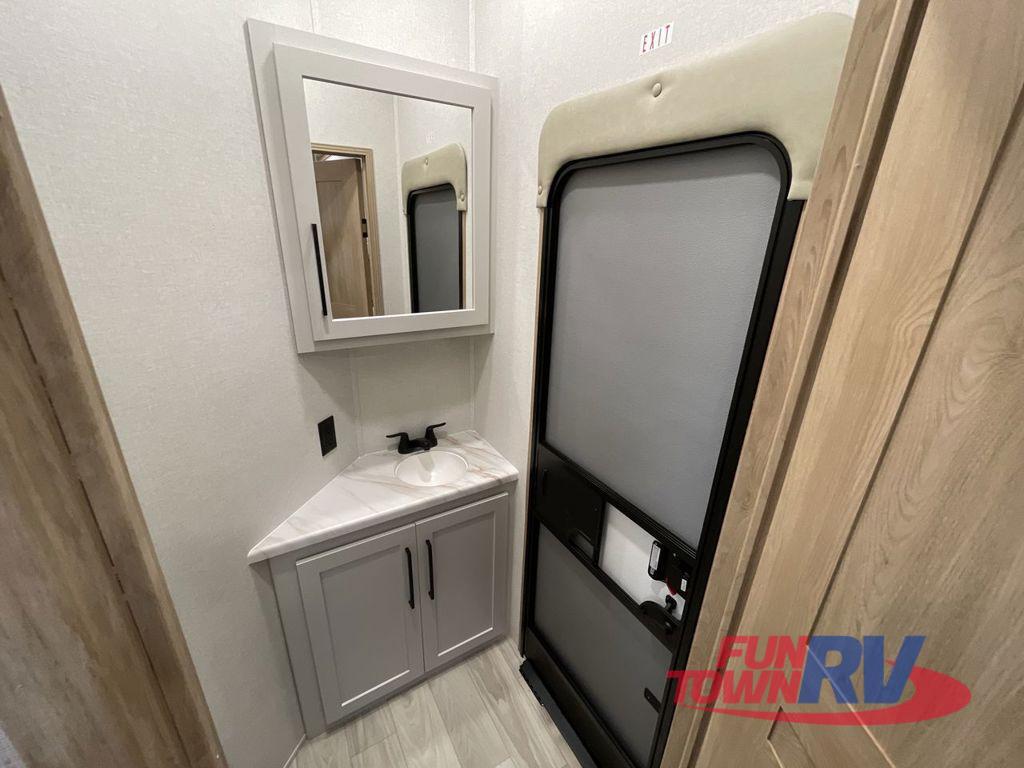 A photo of this 2026 Forest River RV Sandpiper 3844QUAD